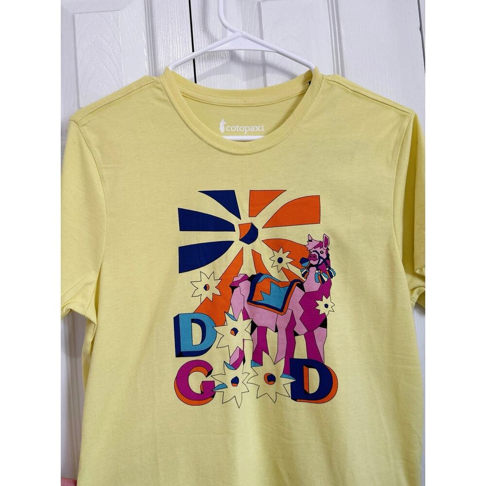 Cotopaxi Pompones Do Good Graphic Tee Lemonade Yellow Size S NWT - Picture 2 of 8